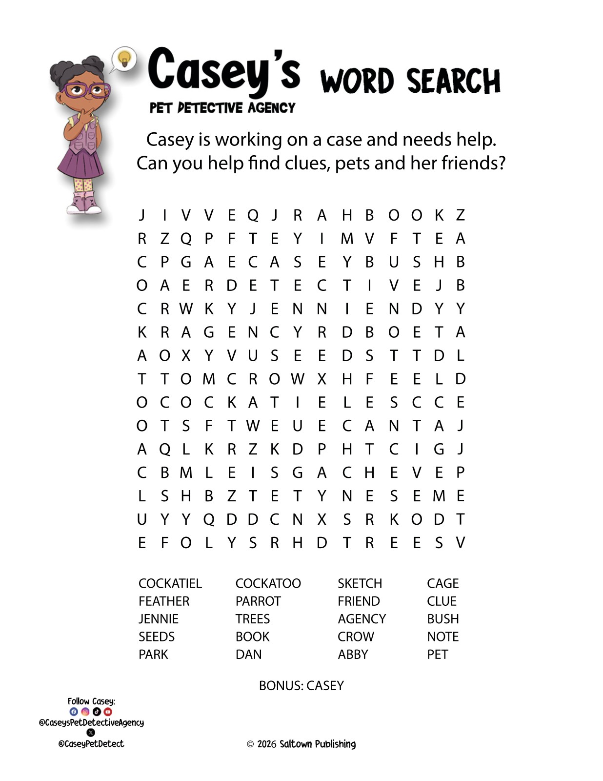 Casey's Word Search